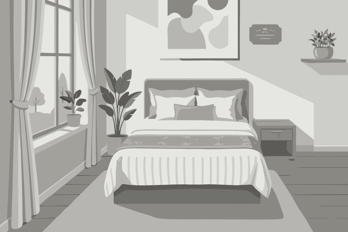 Kamer met Queensize Bed en Balkon